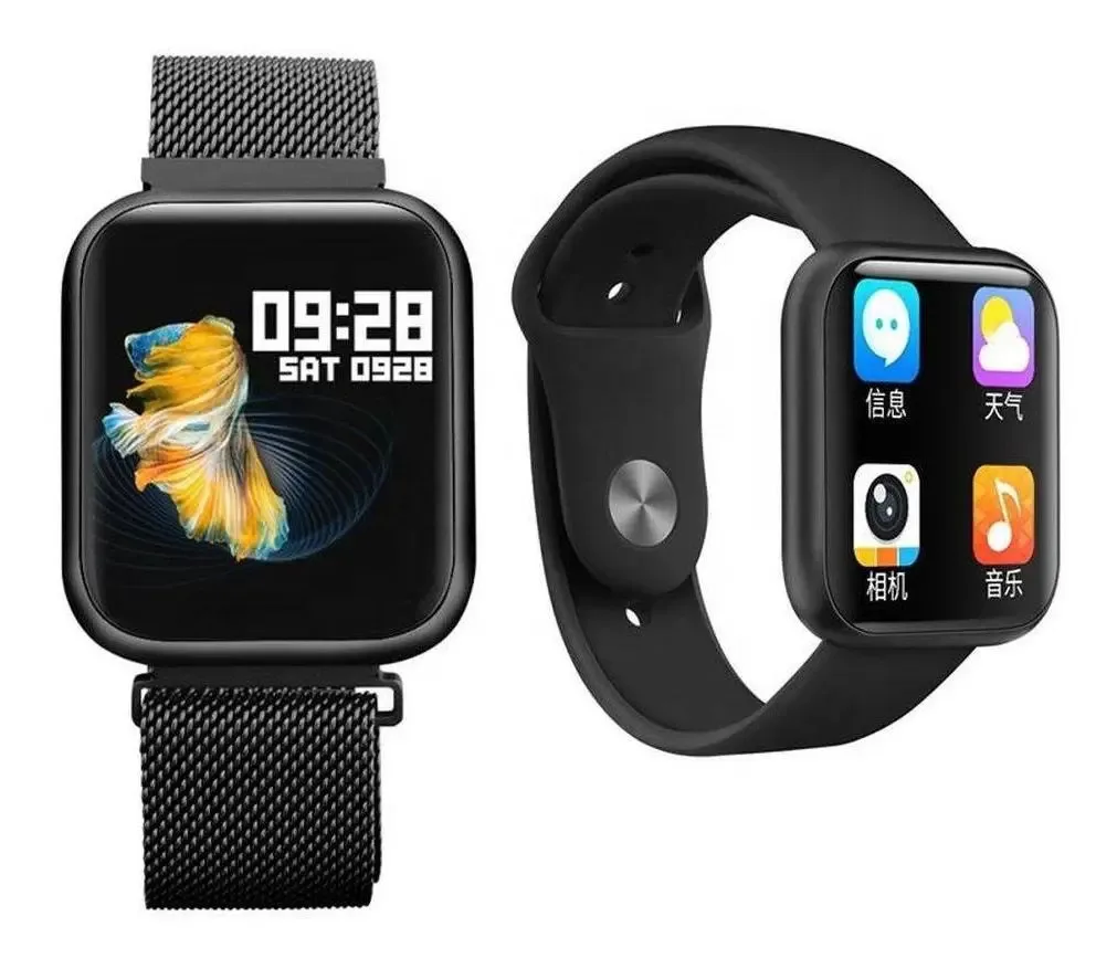 Relógio Smart Watch P80 Pulseiras Preto