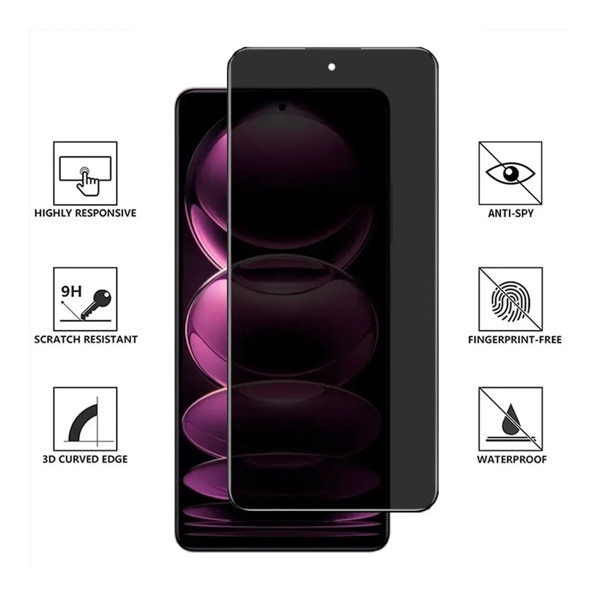 Película Vidro 3d Com Anti Clarity Para Redmi Note 12 Pro/ foto 2