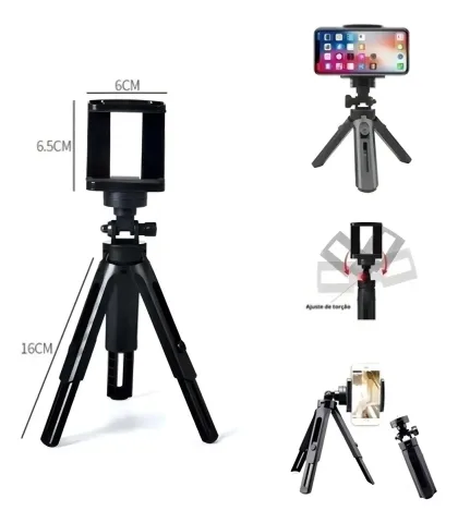 Mini Tripé de Mesa LEY-71 Celular Câmera com Cabeça