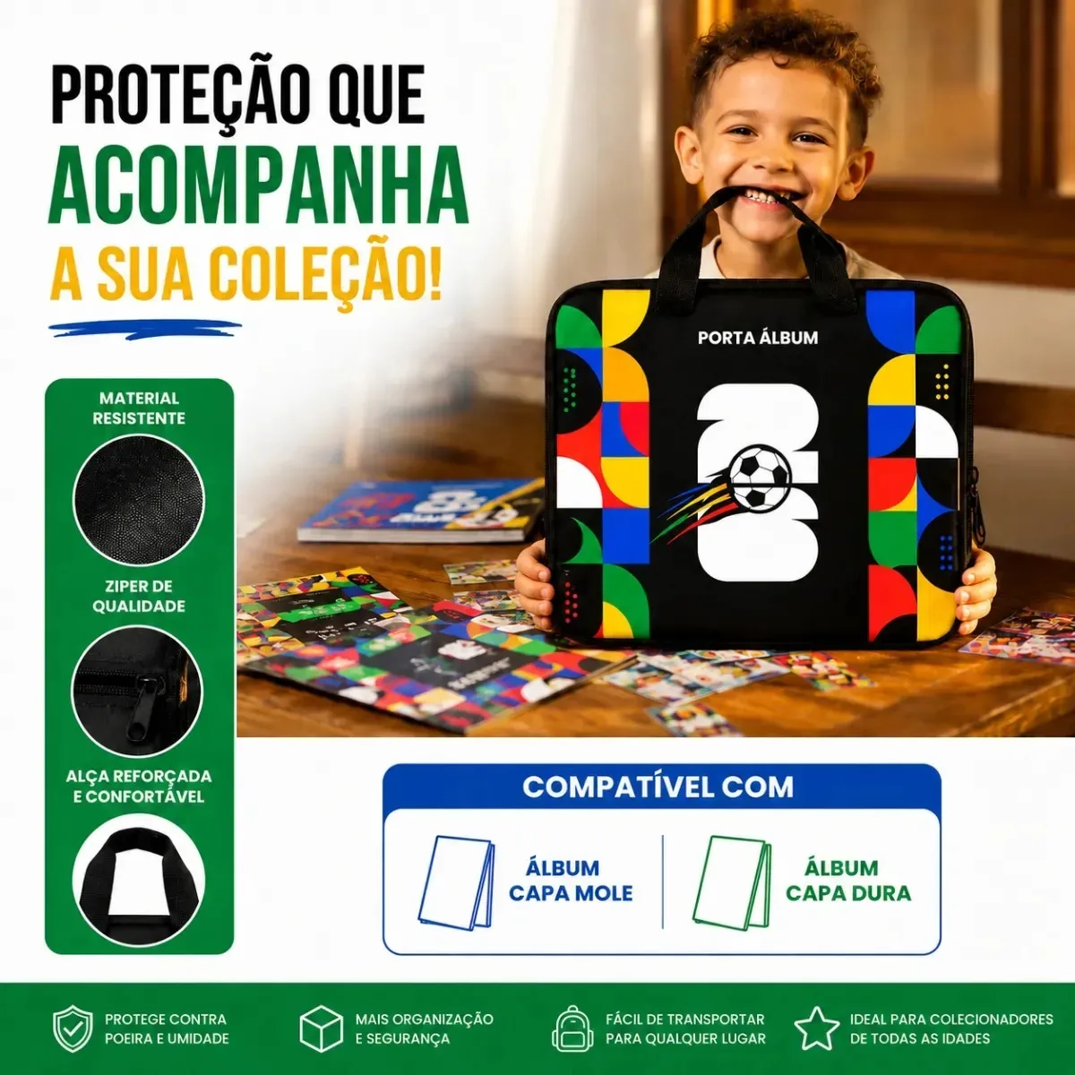 Porta Figurinhas + Bolsa Para Álbum Rega Porta Álbum Copa foto 2
