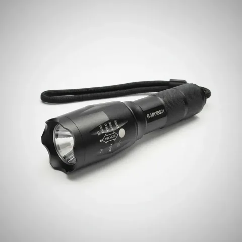 Lanterna Tática Bm-8501 LED Preto Recarregável à Prova