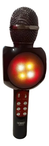 Microfone Sem Fio Karaokê Bluetooth Led Lelong Le 915
