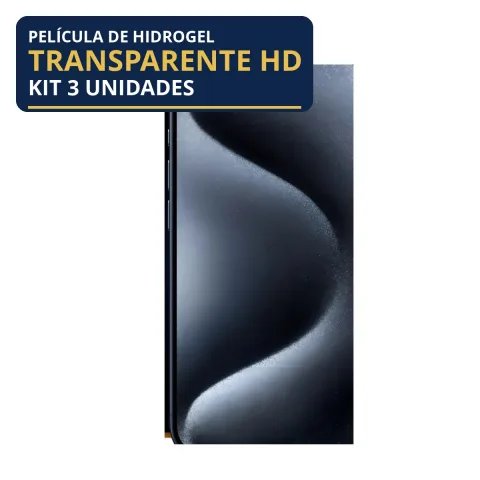 Kit 3 Películas Hidrogel Transparente iPhone 15