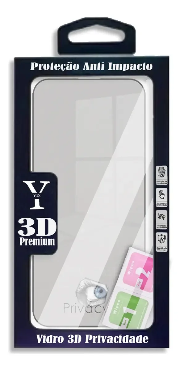 Película Vidro Privacidade 3d Para Redmi Note 12s / 12 Lite