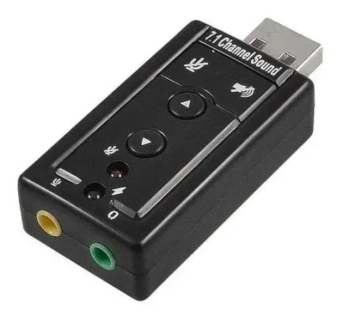 Adaptador Placa de Som USB 2.0 P2 HB-T64 7.1 Canais