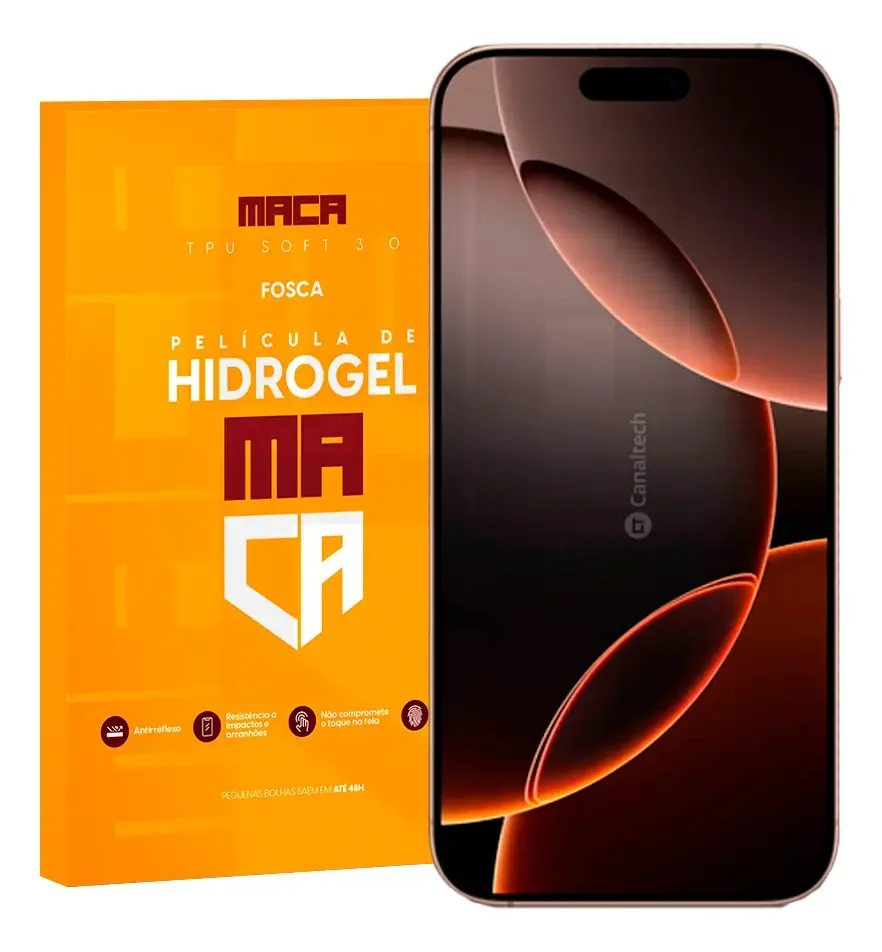 Película Hidrogel Compatível iPhone 16 Pro Fosca Antireflexo