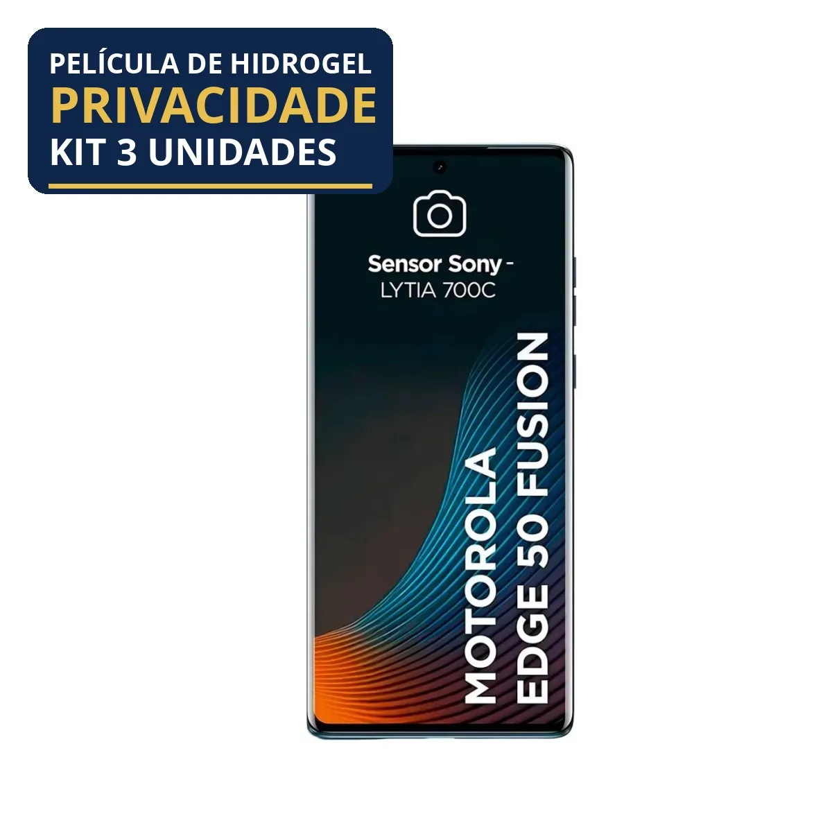 Kit 3 Películas Hidrogel Privacidade Edge 50 Fusion