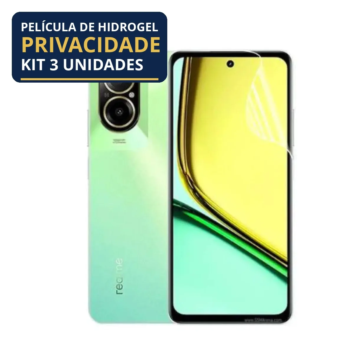 Kit 3 Películas Hidrogel Privacidade Realme C67