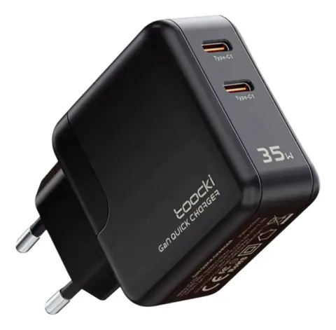 Carregador Turbo 35W iPhone 15 16 Pro Max USB-C Preto